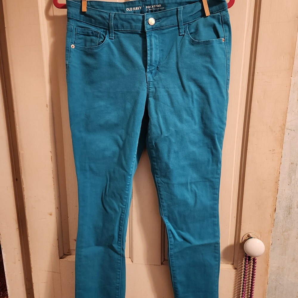 Old Navy Rockstar Teal Jeans